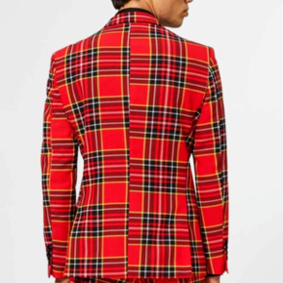 OPPOSUITS Red Tartan Plaid Lumberjack Suit Sz 42 - Picture 12 of 14